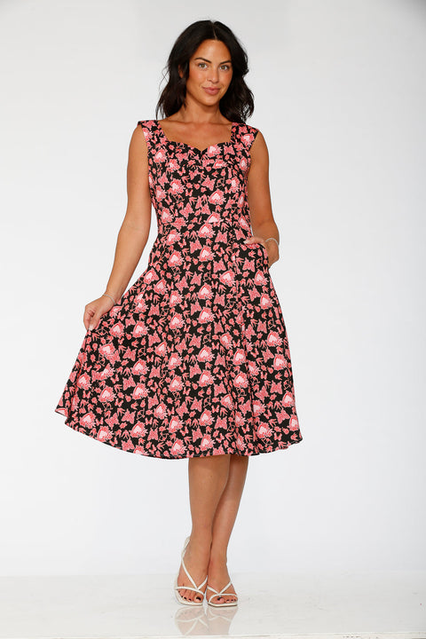 Hjerteengel Swingkjole i sort-2