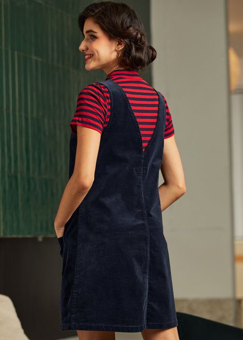 Retro Radiance V-hals fløjlskjole-3