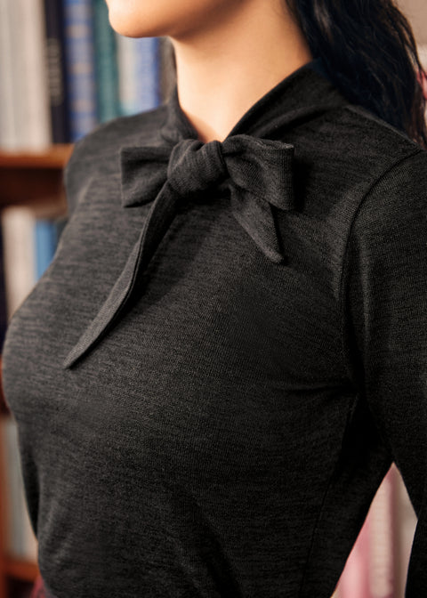 Rydell High Revisited Langærmet Top med Slips i Hals-1