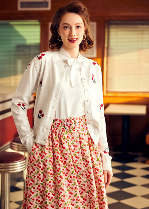 Cherry on Top cardigan med rund hals-5