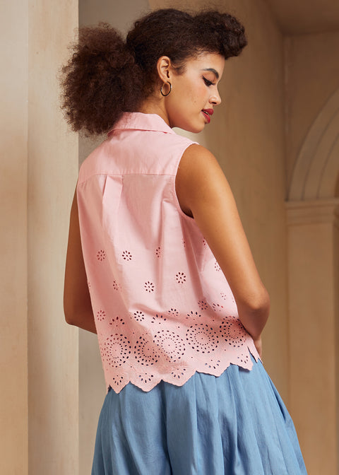 Spotlight Spark Broderet Ærmeløs Skjorte-4