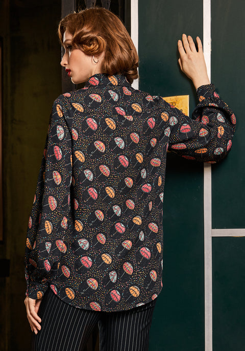 Fortryllet aftenbluse med krave-2