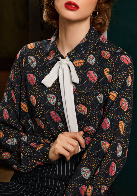 Fortryllet aftenbluse med krave-4