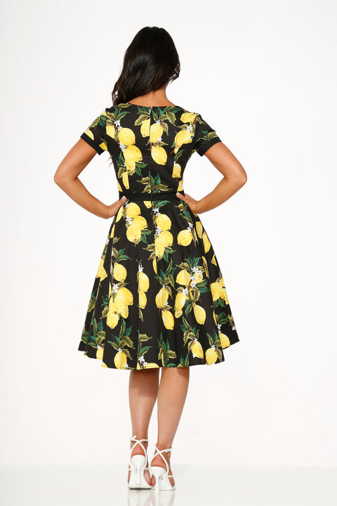 Sort citron swingkjole-2