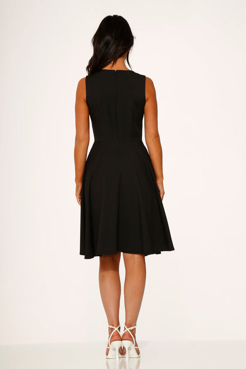 Sort&Hvid Piping Swingkjole-5