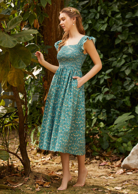 Flair og firkantet babydoll-kjole-5