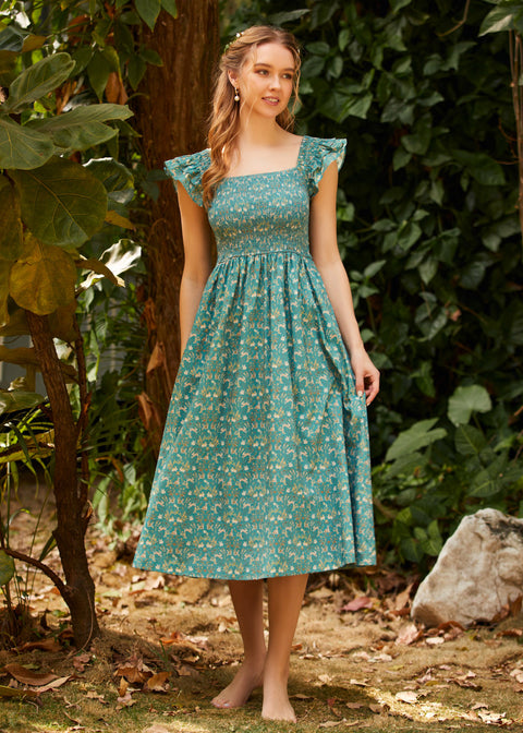 Flair og firkantet babydoll-kjole-6