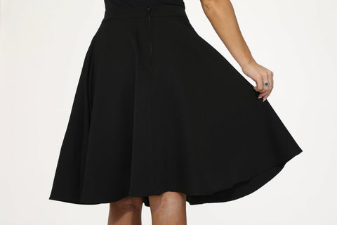 Sort Hot Pink Broderet Puddel Gynge Nederdel-6