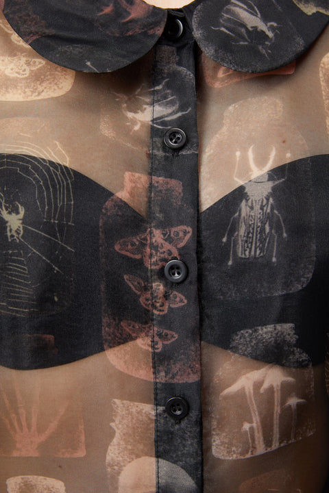 Transparent gotisk bluse med pufskuldre-1