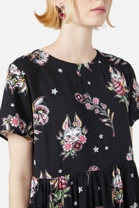 Frugtagtig flagermuskjole-1