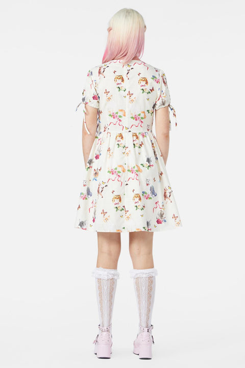 Kitsch Kitty-kjole med print-3