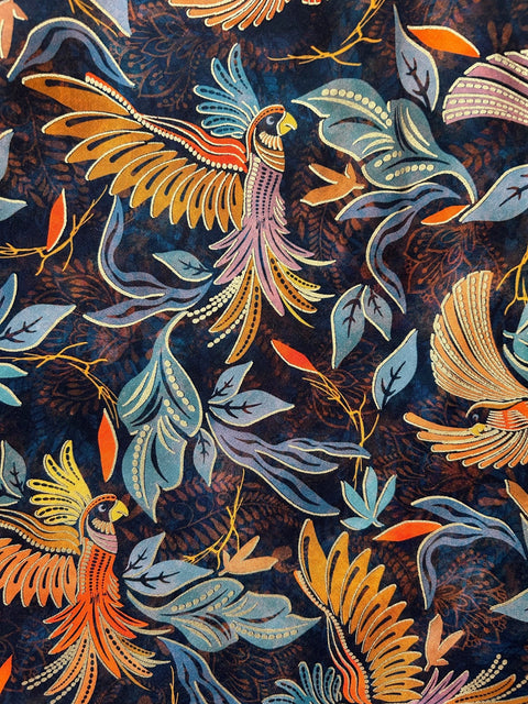 Minikjole i vintage-stil med fjermotiver-1