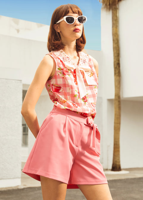 Blushing Shorts med sløjfe-3