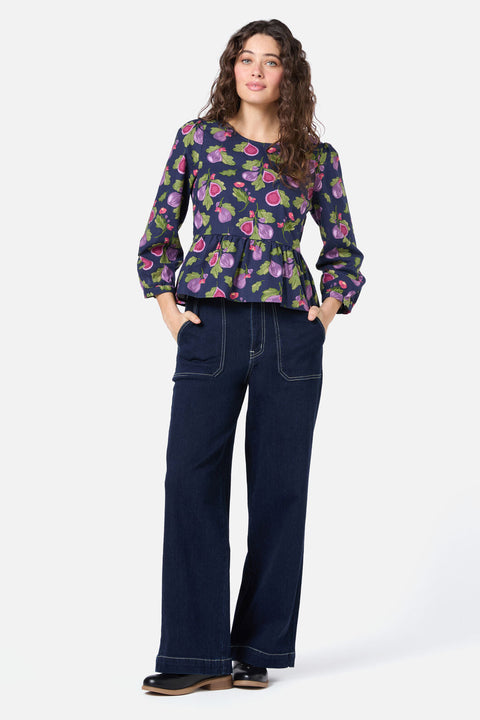 Fig Smock Peplum Top-2