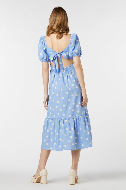 Lucy Midi-kjole med polkaprikker-8