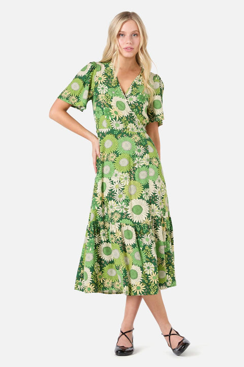 Viva Blomster Midi Wrap-kjole-4