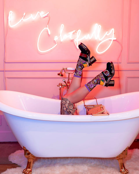 Disco Sorte Gennemsigtige Sokker Pakke-5