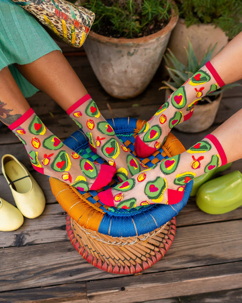 Avocado Lover Transparent Crew Sok-2