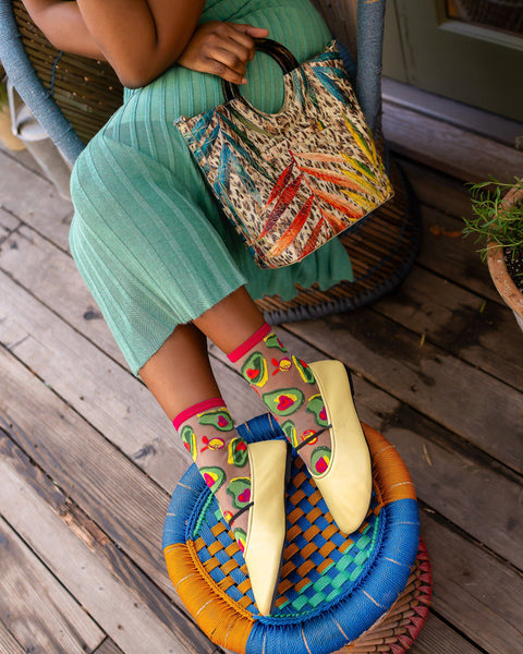 Avocado Lover Transparent Crew Sok-4