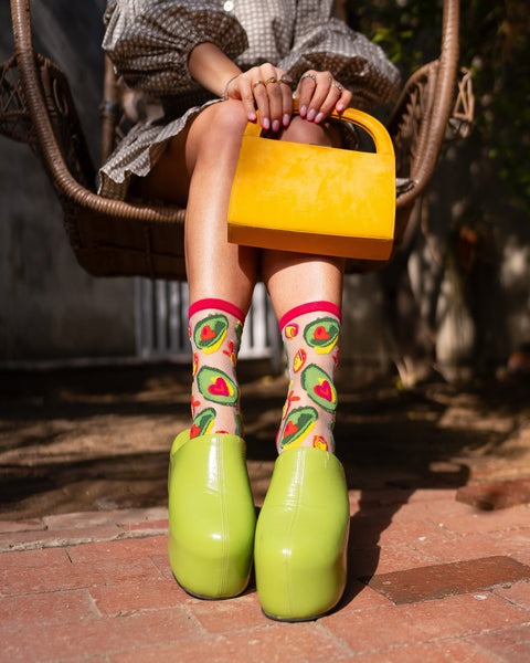 Avocado Lover Transparent Crew Sok-5