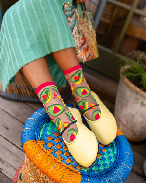 Avocado Lover Transparent Crew Sok-7