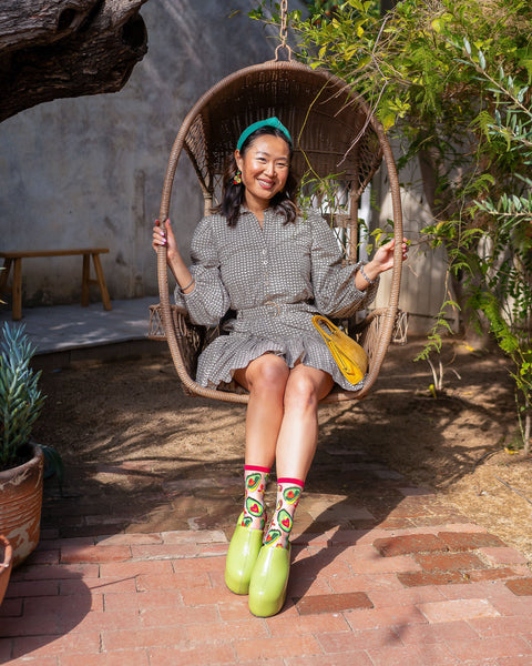 Avocado Lover Transparent Crew Sok-6