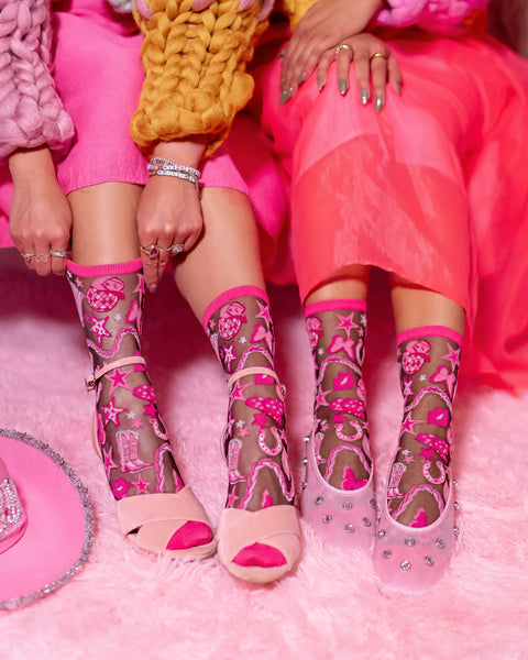 Disco Sorte Gennemsigtige Sokker Pakke-8