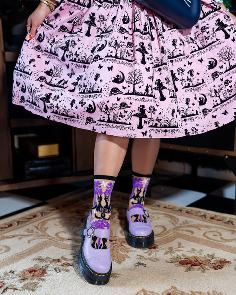 Natlige katte gennemsigtige crew-strømper-3