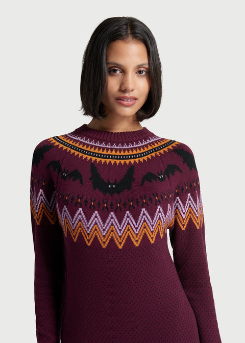 Det er som en 'Bat' Fair Isle sweaterkjole-1